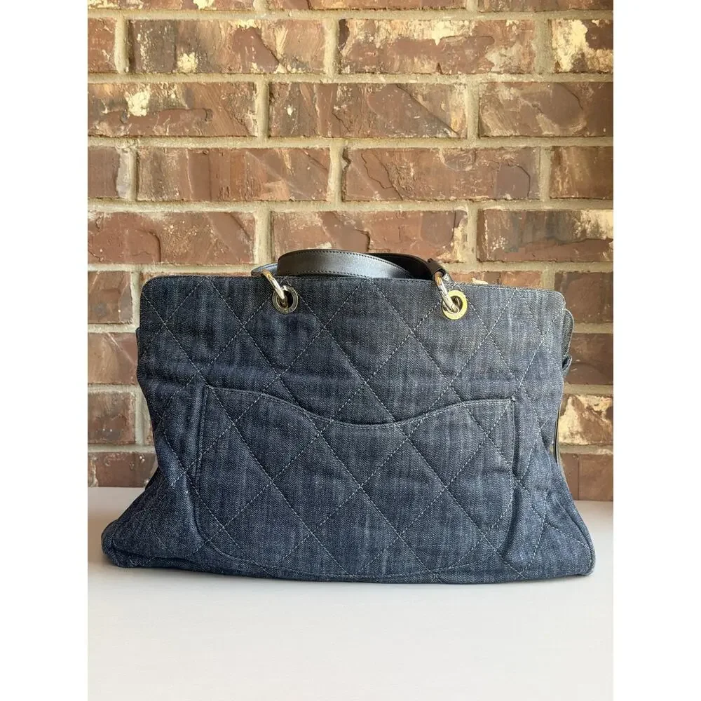 Chanel Timeless CC Soft Zip Tote Quilted Denim 25474